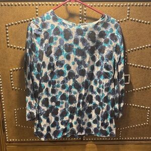 Boden Blue and Gray Abstract Women's Blouse